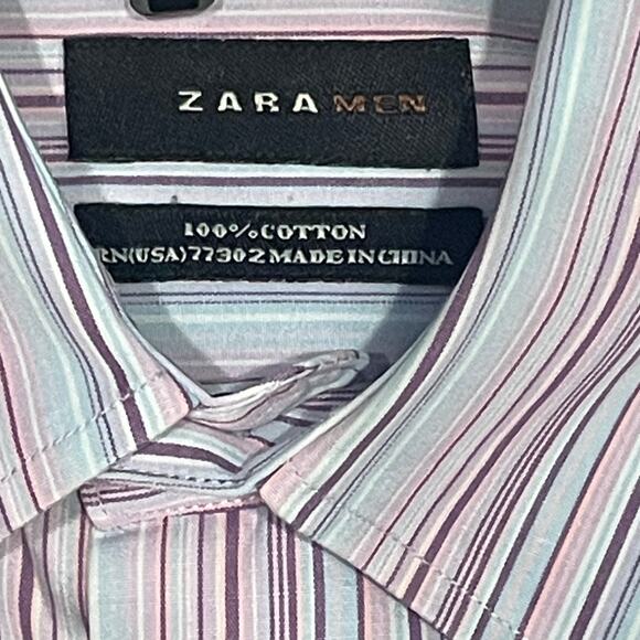 Mens Shirt Large Striped Button Up Office Evening Interview Career - Picture 2 of 7